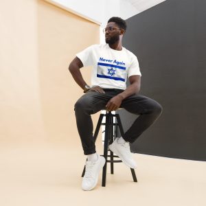 Unisex Classic Never Again With Israel Flag T-Shirt